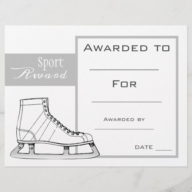 Certificat de patinage sportif (Devant)