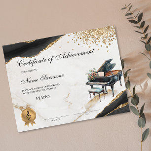 Certificat de piano École de musique Considérant R
