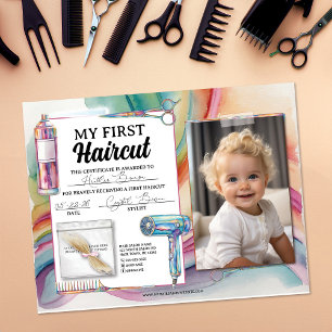 Certificat de premier salon de coiffure coloré