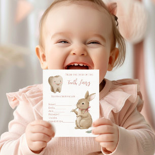 Certificat de première dent de la fée de la petite