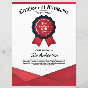 Certificat de présence
