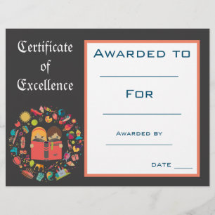 Certificat de Prix de lecture Cute Fournitures de