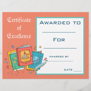 Certificat de Prix de lecture Cute Fournitures de