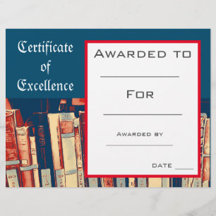 Certificat de Prix de lecture Cute Fournitures de