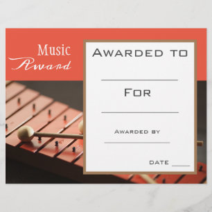 certificat de prix de percussion musicale professe