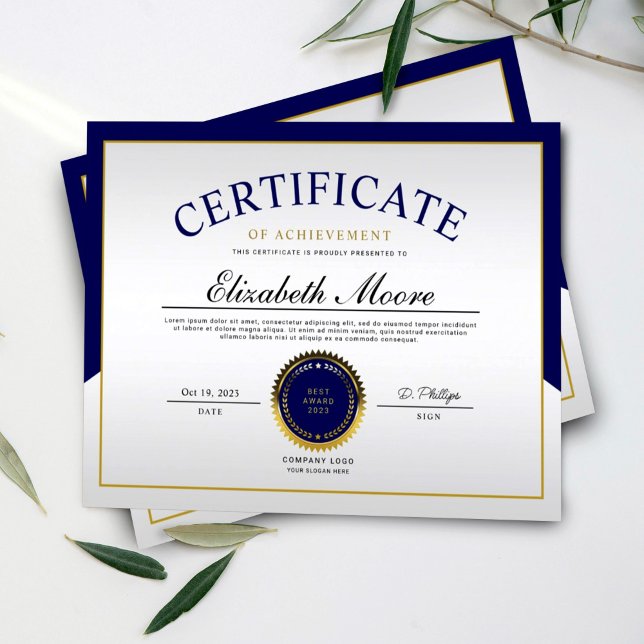 Certificat de Réalisation de la Frontière Or Bleu (Créateur téléchargé)