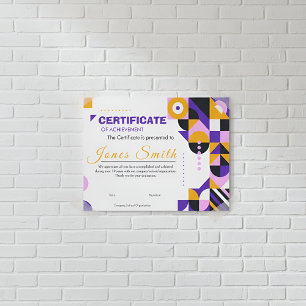 Certificat de Réalisation de Mode Géométrique Abst
