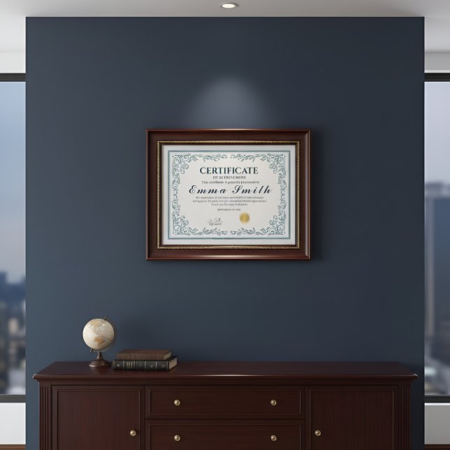 Certificat de Réalisation Orné de Sarcelle Classiq (Créateur téléchargé)