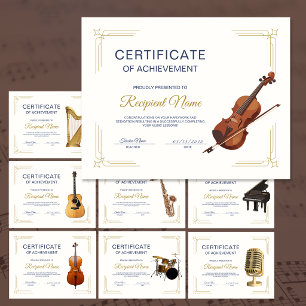 Certificat de Récompense de Cours de Violon à Cadr