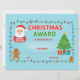 Certificat de récompense de Noël Jolly Lights