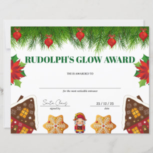Certificat de récompense de Noël "Lumière de Rudol