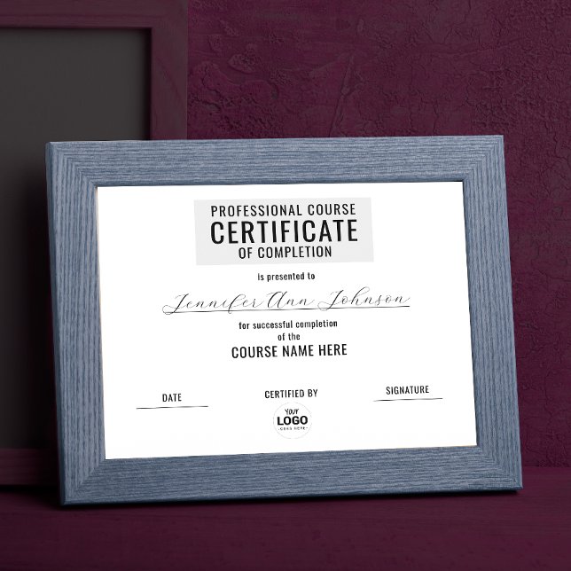 Certificat de Récompense Minimaliste Monochrome No (Créateur téléchargé)