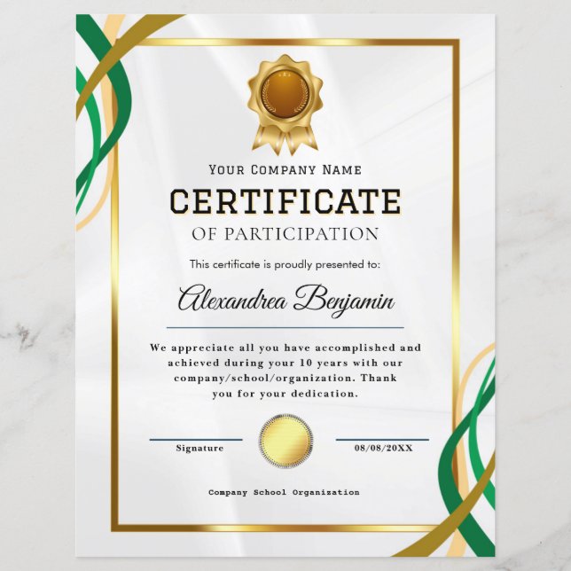 Certificat de reconnaissance (Devant)