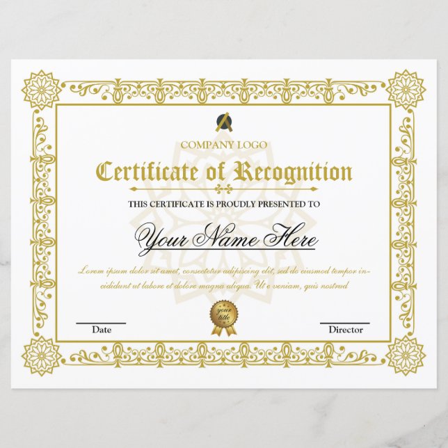 Certificat de reconnaissance (Devant)