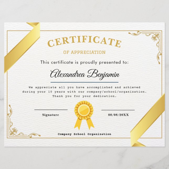 certificat de reconnaissance (Devant)
