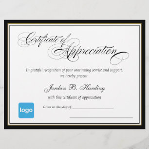 Certificat de reconnaissance - Ajouter le logo