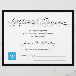 Certificat de reconnaissance - Ajouter un logo