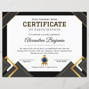 Certificat de reconnaissance de mérite