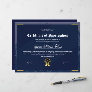 Certificat de reconnaissance imprimable