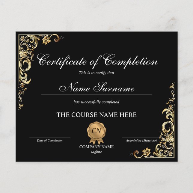 Certificat de Remise de Diplôme de Fin de Formatio (Devant)