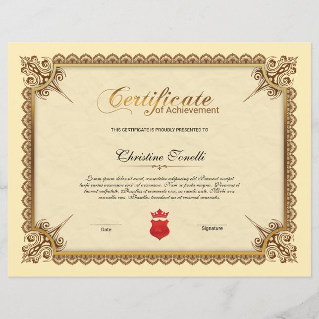 Certificat de réussite (Devant)