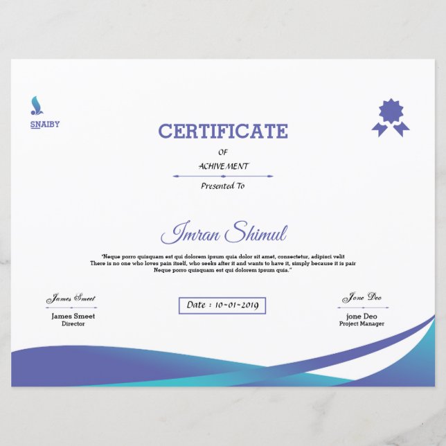 Certificat De Réussite (Devant)