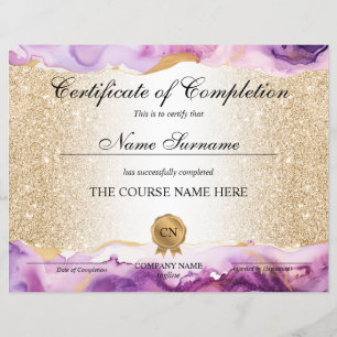 Certificat de Réussite Cours de Beauté