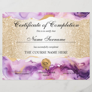 Certificat de Réussite Cours de Beauté