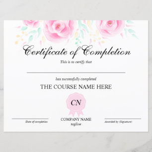 Certificat de Réussite Cours Floral