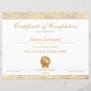 Certificat de Réussite du Cours de Formation