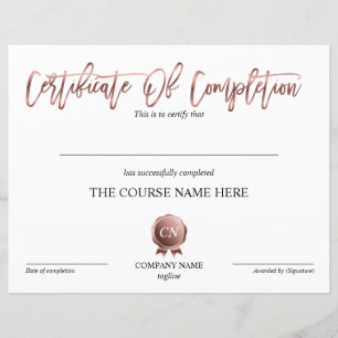 Certificat de Réussite du Cours de Réussite