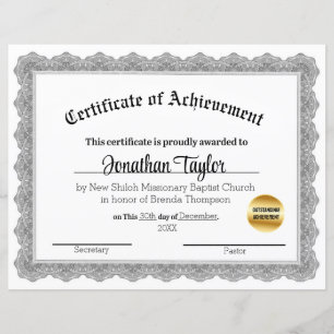 Certificat de réussite traditionnel noir