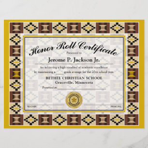 Certificat de rouleau d'honneur Kente K17 Couleurs