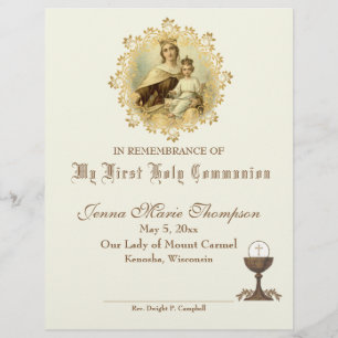 Certificat de souvenir de la Sainte Communion cath