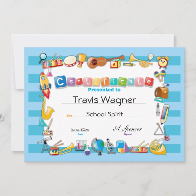 Certificat d'école (Devant)