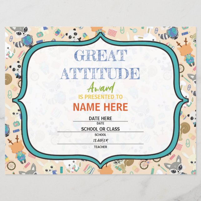 Certificat d'école (Devant)