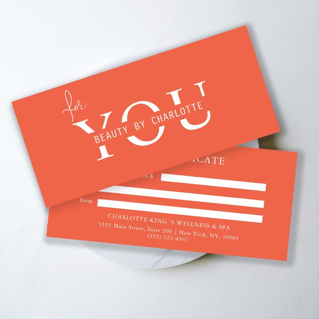 CERTIFICAT D'ENTITÉ D'AFFAIRES (Personalized, BUSINESS GIFT CERTIFICATE! Orange & White, modern, minimal with a luxury touch.
)