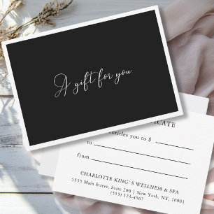 CERTIFICAT D'ENTITÉ D'AFFAIRES Noir Moderne