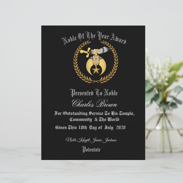 Certificat des Shriners (Debout devant)