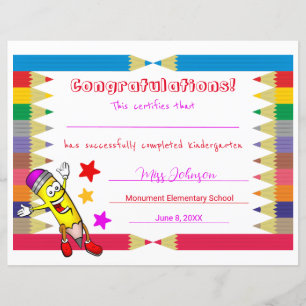 Certificat d'études supérieures mignonnes et color