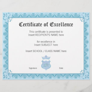 CERTIFICAT D'EXCELLENCE
