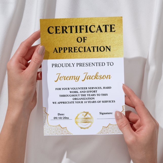 Certificat d'excellence moderne Or : un classique (Modern Certificate of Achievement Gold)