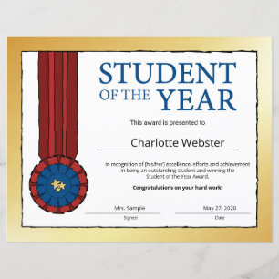 Certificat d'honneur du Prix de l'étudiant de l'an