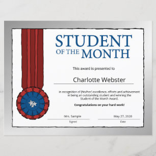 Certificat d'honneur du Prix Silver Student of the
