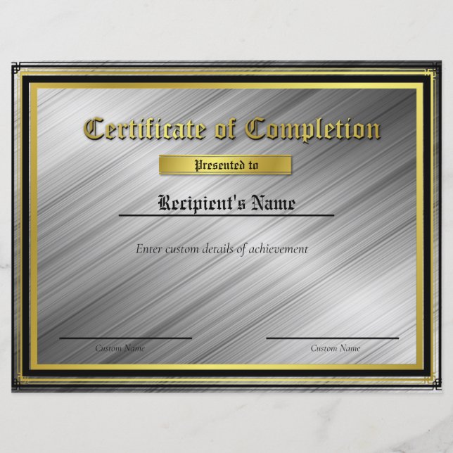 Certificat d'indicateur de ligne bleue mince perso (Devant)