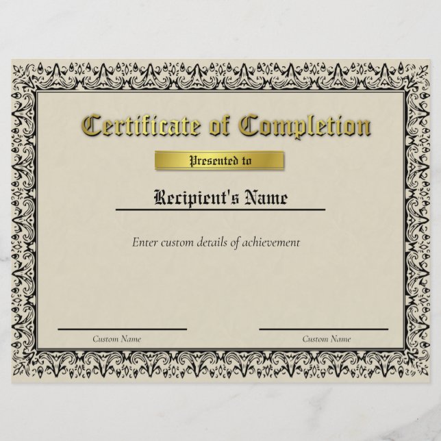 Certificat d'indicateur de ligne bleue mince perso (Devant)