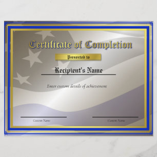 Certificat d'indicateur de ligne bleue mince perso