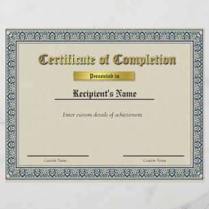 Certificat d'indicateur de ligne bleue mince perso