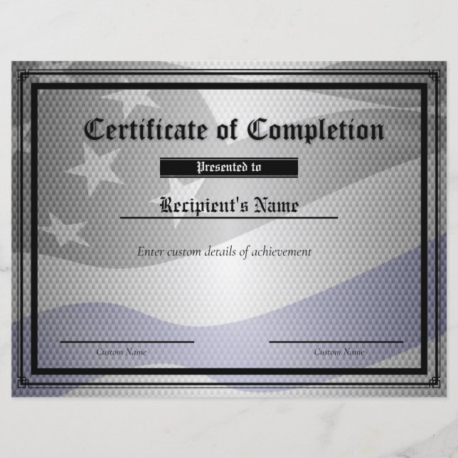 Certificat d'indicateur de ligne bleue mince perso (Devant)