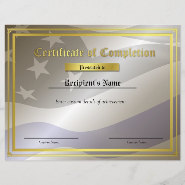 Certificat d'indicateur de ligne bleue mince perso (Devant)